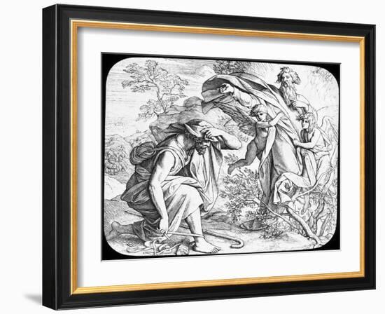 Moses and the Burning Bush, 19th Century-Julius Schnorr von Carolsfeld-Framed Giclee Print