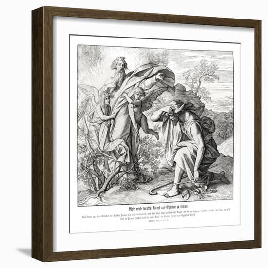 Moses and the burning bush, Exodus-Julius Schnorr von Carolsfeld-Framed Giclee Print