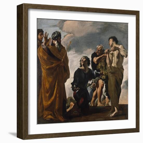 Moses and the Messengers from Canaan, 1621-24-Giovanni Lanfranco-Framed Giclee Print