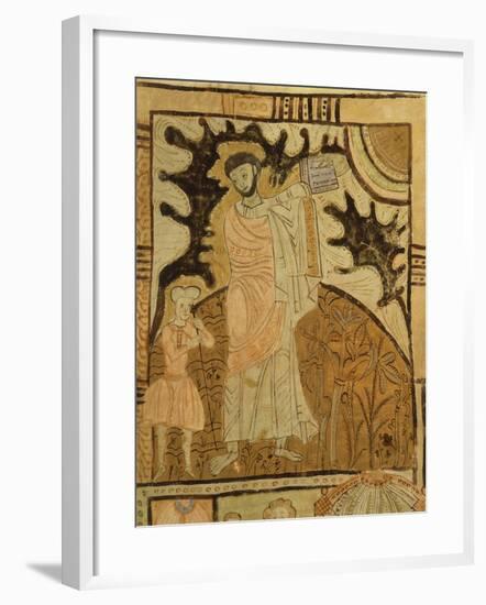 Moses and the Tables of Law, Miniature from Expositiones Above Genesis, Manuscript, 11th Century-null-Framed Giclee Print