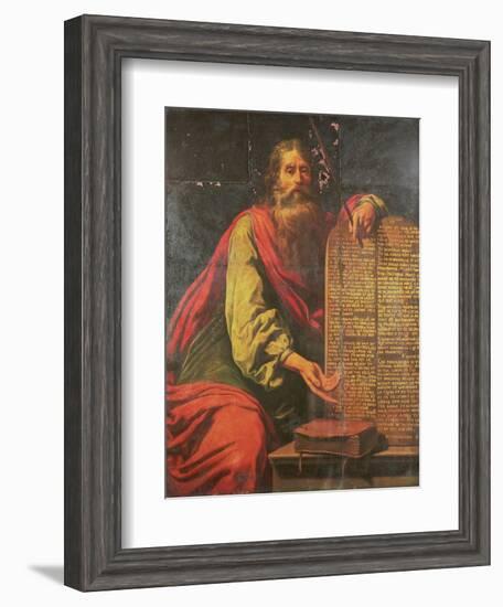 Moses and the Tablets of the Law-Laurent de La Hyre-Framed Giclee Print