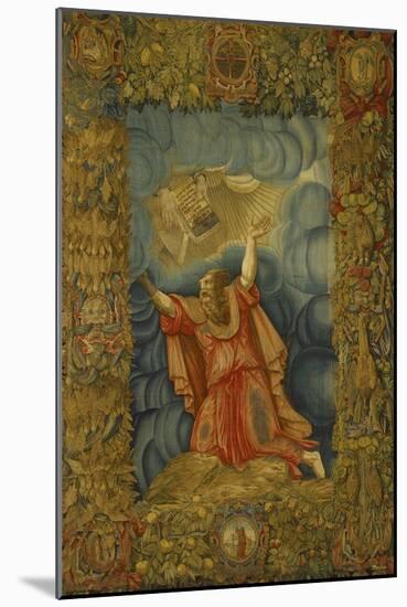 Moses at Mount Sinai, 16th Century Tapestry, Ca 1560-null-Mounted Giclee Print