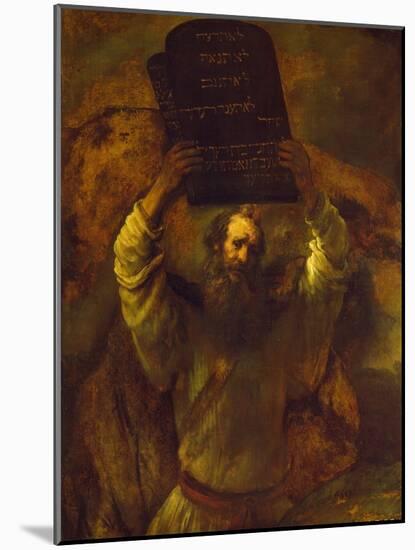 Moses Breaking the Tablets of the Law, 1659-Rembrandt van Rijn-Mounted Giclee Print