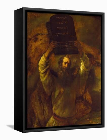 Moses Breaking the Tablets of the Law, 1659-Rembrandt van Rijn-Framed Premier Image Canvas