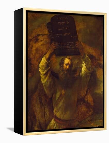 Moses Breaking the Tablets of the Law, 1659-Rembrandt van Rijn-Framed Premier Image Canvas