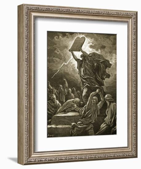 Moses Breaking the Tablets of the Law-Gustave Doré-Framed Giclee Print