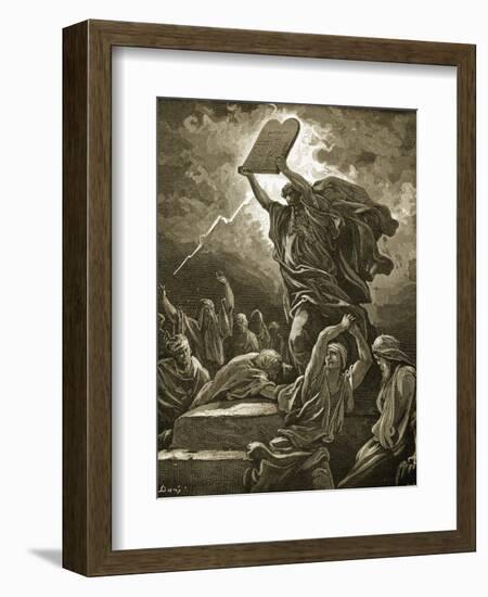 Moses Breaking the Tablets of the Law-Gustave Doré-Framed Giclee Print