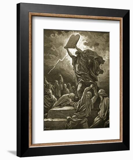 Moses Breaking the Tablets of the Law-Gustave Doré-Framed Giclee Print