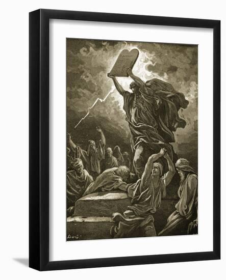 Moses Breaking the Tablets of the Law-Gustave Doré-Framed Giclee Print