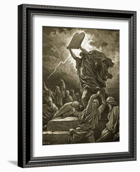 Moses Breaking the Tablets of the Law-Gustave Doré-Framed Giclee Print