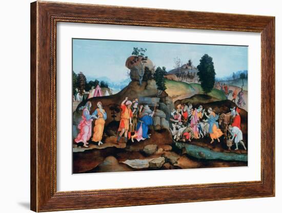 Moses Brings Forth Water Out of the Rock, C1500-Filippino Lippi-Framed Giclee Print