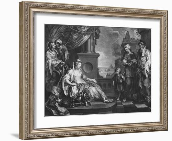 Moses Brought to Pharoah's Daughter, C.1752-William Hogarth-Framed Giclee Print