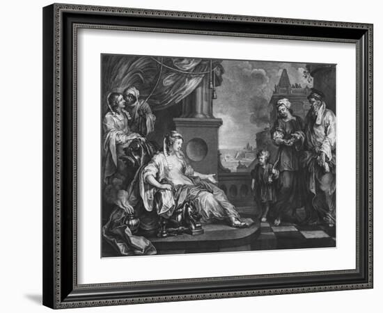 Moses Brought to Pharoah's Daughter, C.1752-William Hogarth-Framed Giclee Print