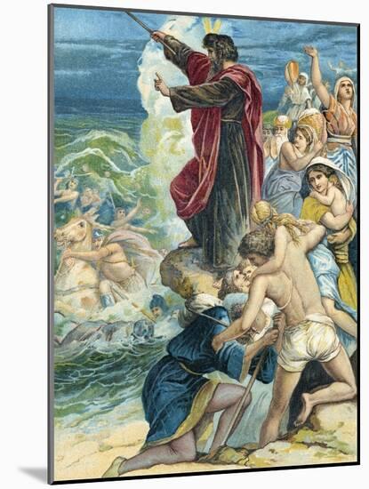 Moses Crossing the Red Sea-German School-Mounted Giclee Print