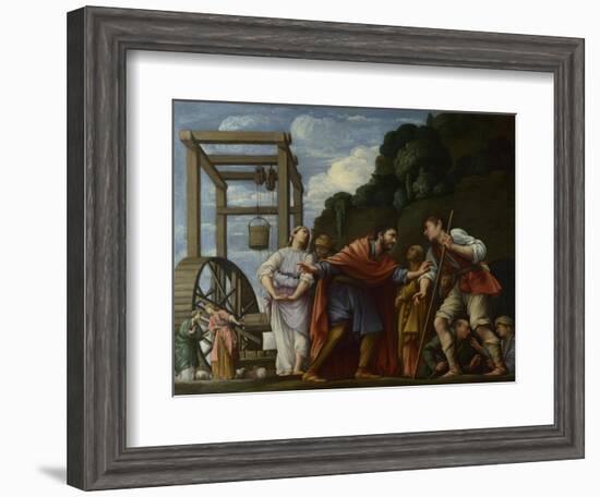 Moses Defending the Daughters of Jethro, 1610-Carlo Saraceni-Framed Giclee Print