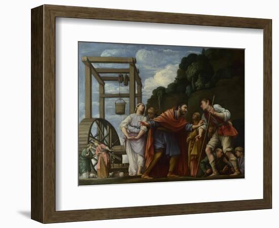 Moses Defending the Daughters of Jethro, 1610-Carlo Saraceni-Framed Giclee Print