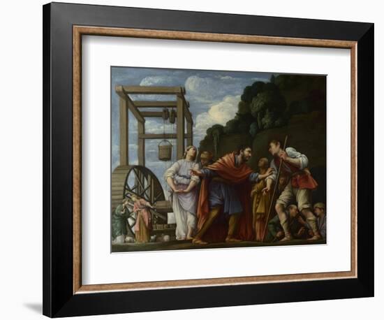 Moses Defending the Daughters of Jethro, 1610-Carlo Saraceni-Framed Giclee Print