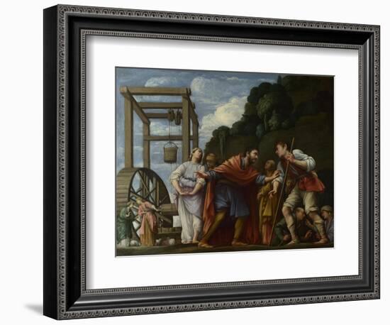 Moses Defending the Daughters of Jethro, 1610-Carlo Saraceni-Framed Giclee Print