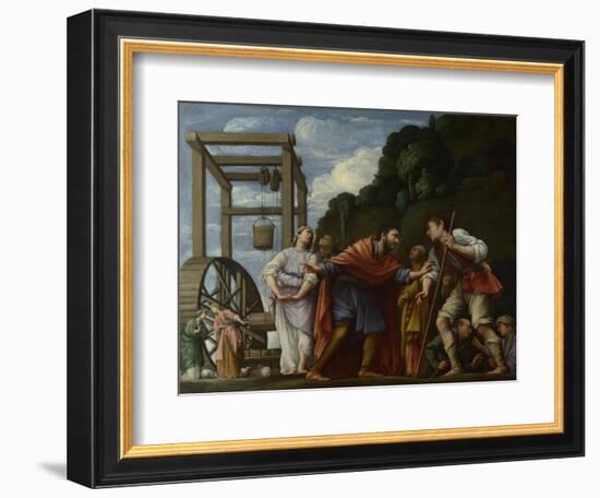 Moses Defending the Daughters of Jethro, 1610-Carlo Saraceni-Framed Giclee Print