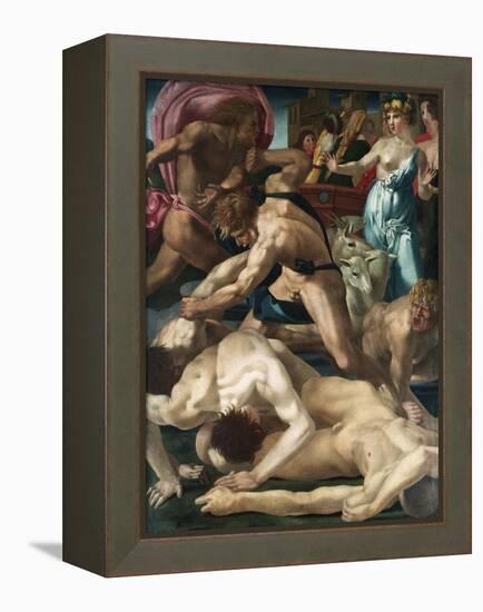 Moses Defends the Daughters of Jethro-Rosso Fiorentino-Framed Premier Image Canvas