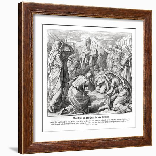 Moses delivers the commandments, Exodus-Julius Schnorr von Carolsfeld-Framed Giclee Print