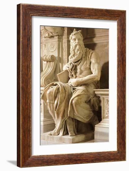 Moses, Detail from Tomb of Julius II-Michelangelo Buonarroti-Framed Giclee Print