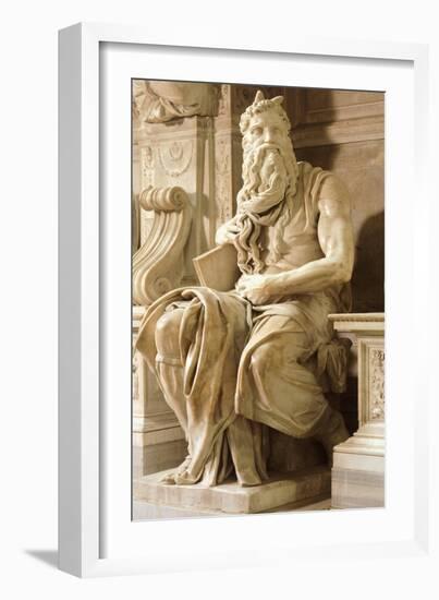 Moses, Detail from Tomb of Julius II-Michelangelo Buonarroti-Framed Giclee Print