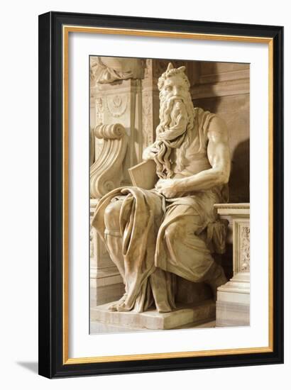 Moses, Detail from Tomb of Julius II-Michelangelo Buonarroti-Framed Giclee Print