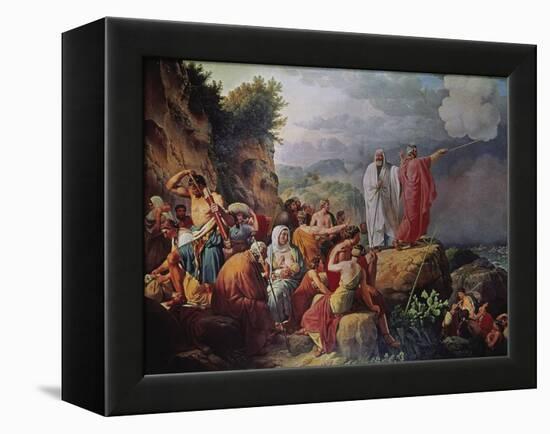 Moses Divides the Waters of the Red Sea-Christopher Eckersberg-Framed Premier Image Canvas