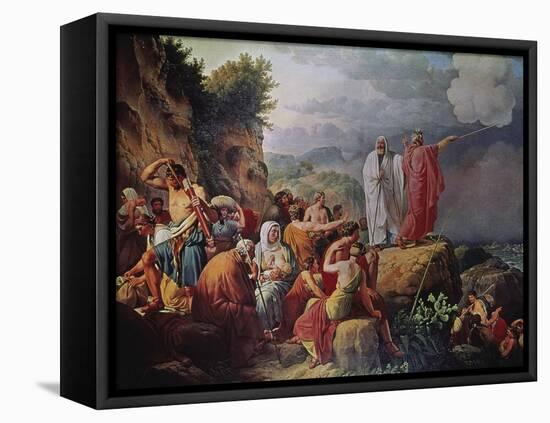 Moses Divides the Waters of the Red Sea-Christopher Eckersberg-Framed Premier Image Canvas