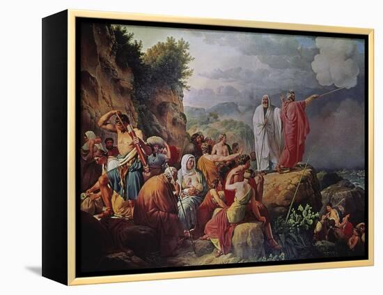 Moses Divides the Waters of the Red Sea-Christopher Eckersberg-Framed Premier Image Canvas