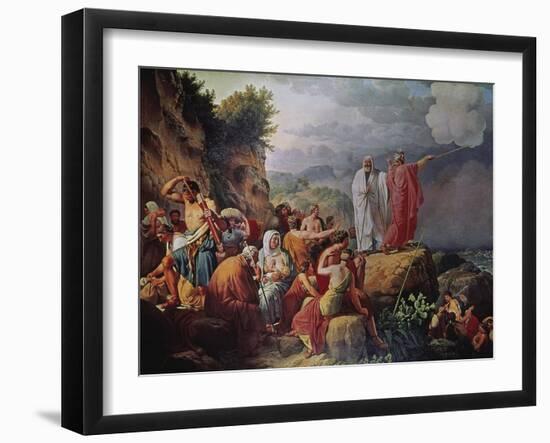 Moses Divides the Waters of the Red Sea-Christopher Eckersberg-Framed Giclee Print