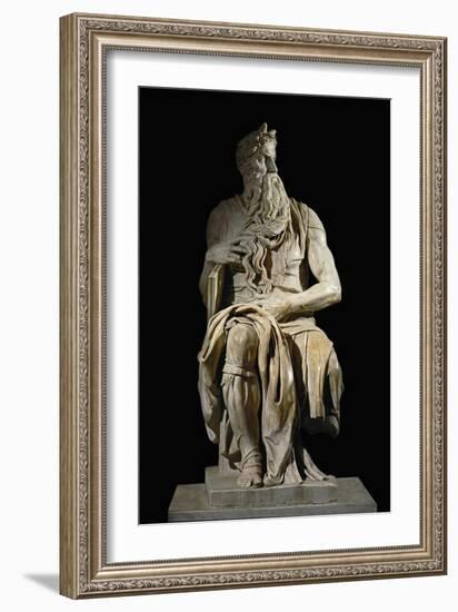 Moses, from the Tomb of Pope Julius II in San Pietro in Vincoli, Rome-Michelangelo Buonarroti-Framed Giclee Print