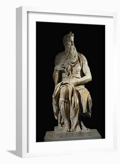 Moses, from the Tomb of Pope Julius II in San Pietro in Vincoli, Rome-Michelangelo Buonarroti-Framed Giclee Print