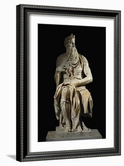 Moses, from the Tomb of Pope Julius II in San Pietro in Vincoli, Rome-Michelangelo Buonarroti-Framed Giclee Print