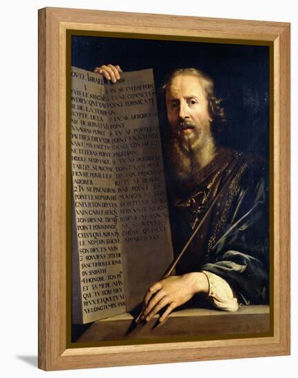 Moses Holding the Ten Commandments-Philippe De Champaigne-Framed Premier Image Canvas