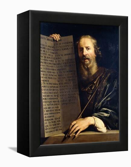 Moses Holding the Ten Commandments-Philippe De Champaigne-Framed Premier Image Canvas