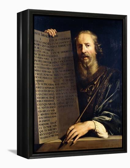 Moses Holding the Ten Commandments-Philippe De Champaigne-Framed Premier Image Canvas