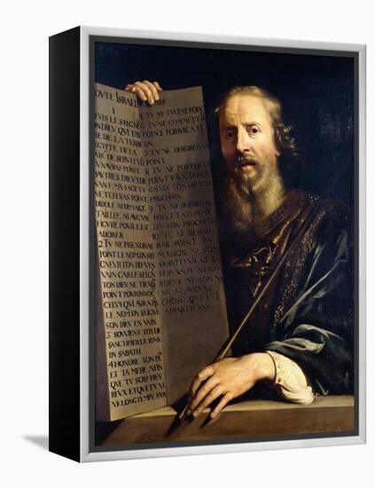 Moses Holding the Ten Commandments-Philippe De Champaigne-Framed Premier Image Canvas