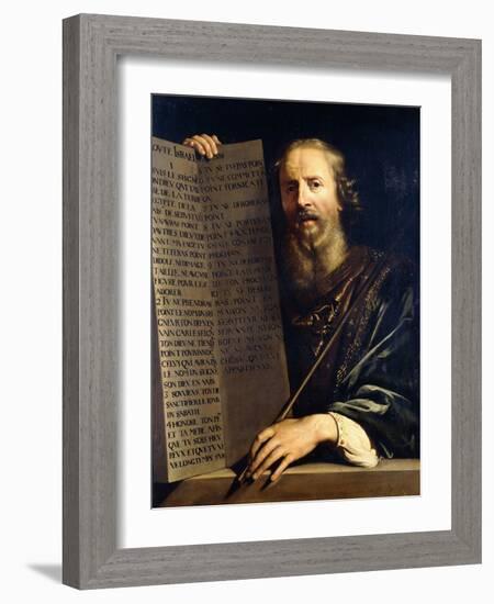 Moses Holding the Ten Commandments-Philippe De Champaigne-Framed Giclee Print
