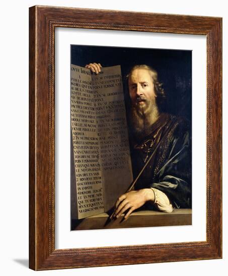 Moses Holding the Ten Commandments-Philippe De Champaigne-Framed Giclee Print