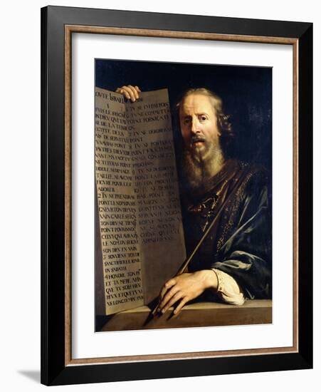 Moses Holding the Ten Commandments-Philippe De Champaigne-Framed Giclee Print