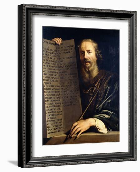 Moses Holding the Ten Commandments-Philippe De Champaigne-Framed Giclee Print