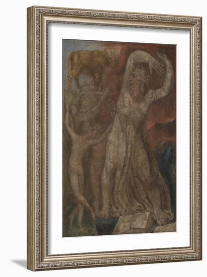 Moses Indignant at the Golden Calf-William Blake-Framed Giclee Print