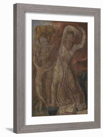Moses Indignant at the Golden Calf-William Blake-Framed Giclee Print