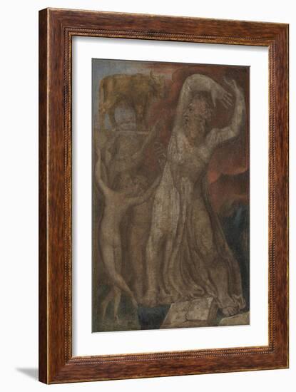 Moses Indignant at the Golden Calf-William Blake-Framed Giclee Print