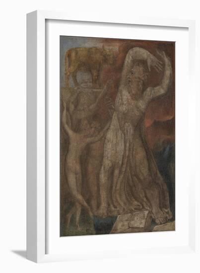 Moses Indignant at the Golden Calf-William Blake-Framed Giclee Print