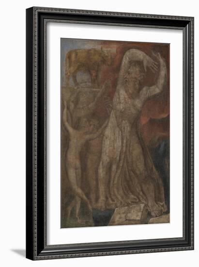 Moses Indignant at the Golden Calf-William Blake-Framed Giclee Print