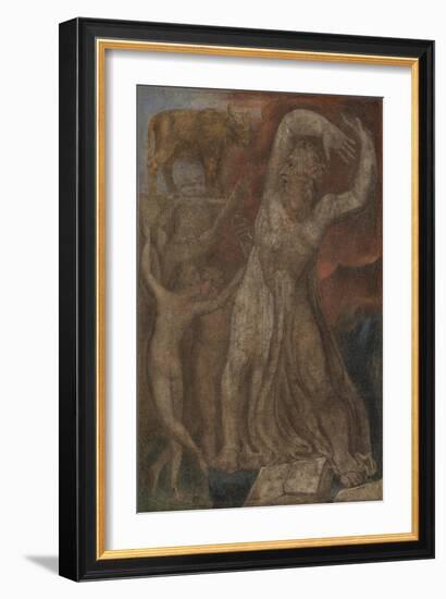 Moses Indignant at the Golden Calf-William Blake-Framed Giclee Print