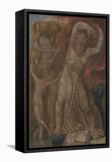 Moses Indignant at the Golden Calf-William Blake-Framed Premier Image Canvas